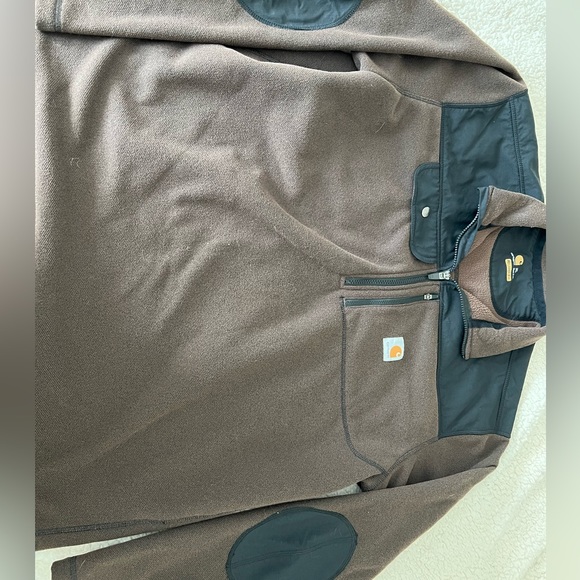 XL brown Carhartt relaxed fit fleece pullover - Picture 4 of 5
